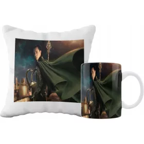    LOKI-SERIE BECHER- UND KISSENSET, GESCHENKIDEE FÜR EINEN GRAFIK-FAN