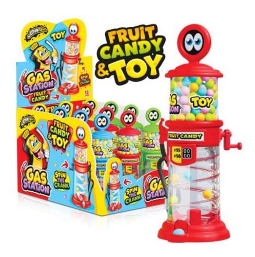 Johny Bee Tankstation Süßigkeiten-Dosierer, 12 Stück x 8g, Tutti-Frutti Geschmack