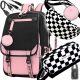 Schulrucksack für Jugendliche mit USB-Anschluss, Schloss und Federmappe im Set