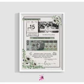  HOCHZEITSGESCHENKRAHMEN FIRST MILLION FOR MONEY