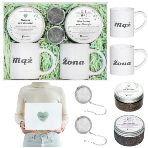 Geschenkset mit Kaffee und Tee für Mann und Frau mit Geschenkzubehör
