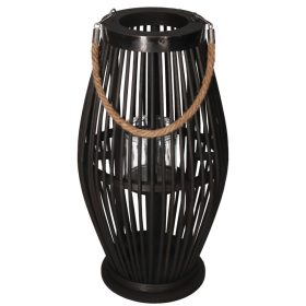 BAMBUSLATERNE, SCHWARZE RATTANLATERNE, 60 CM