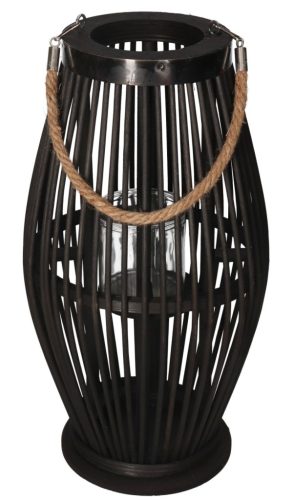  BAMBUSLATERNE, SCHWARZE RATTANLATERNE, 60 CM