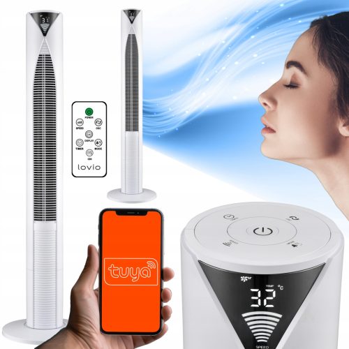  Säulenventilator LOVIO Säulenventilator AirWave PRO weißer Bodensäulenventilator