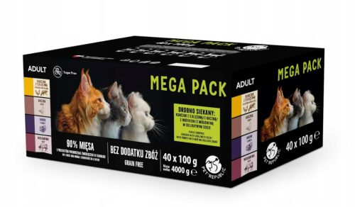  PET REPUBLIC Sachet Nassfutter für Katzen, Geschmacksmischung 160 x 100 g