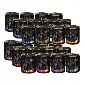    DOLINA NOTECI PIPER Nassfutter für Hunde, Geschmacksmischung, 24 x 800 g