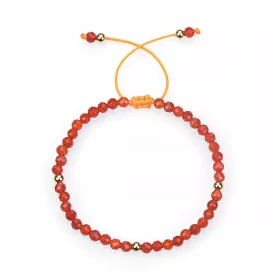  Damen-Armband aus Naturstein, Karneol, 4 mm