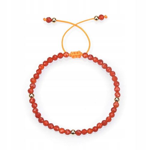  Damen-Armband aus Naturstein, Karneol, 4 mm