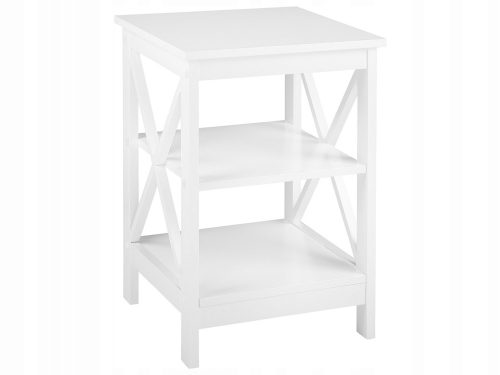  Beliani BEISTELLTISCH WEISS KAFFEEREGAL QUADRATISCHES BÜCHERREGAL 40 x 40 x 60 cm weiß