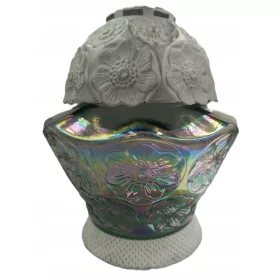  SM Kerze Kamelia Regenbogen Silber 31cm