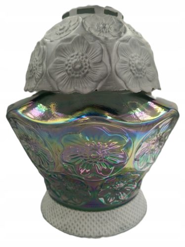  SM Kerze Kamelia Regenbogen Silber 31cm