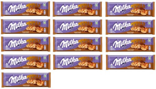 Alpenmilch Schokolade mit Erdnuss-Karamellfüllung und Erdnussstückchen