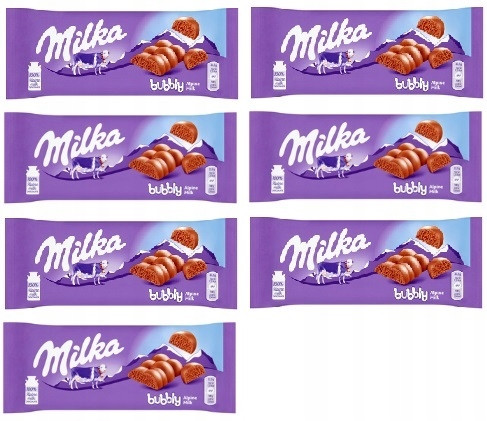 Milka Bubbly Milk Schokolade, 7x 90g Halber Karton