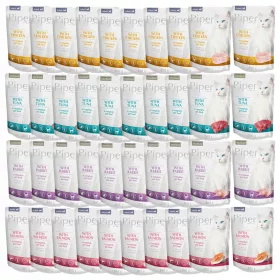    DOLINA NOTECI PIPER Nassfutter für Katzen, Geschmacksmischung 40 x 100 g