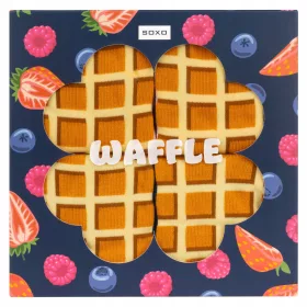    lustige Socken in einer Box Waffeln WAFFLE SOXO lustiges Geschenk für eine Frau