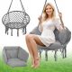  Gartenstuhl Hängeschaukel Storchennest mit Kissen Leder grau