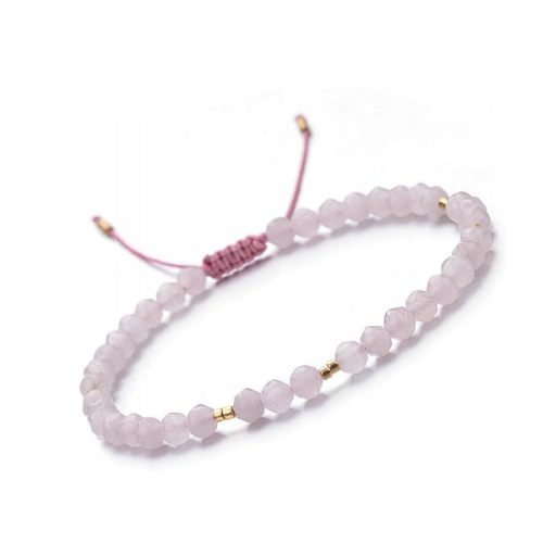  Damen-Armband aus Naturstein, Rosenquarz, 4 mm