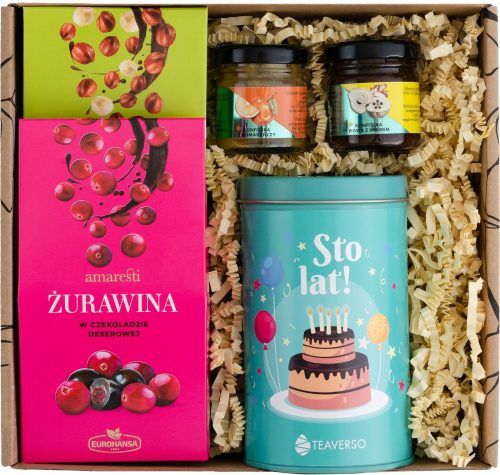  GESCHENKkorb-SET GEBURTSTAG GESCHENKTEE 2X GETROCKNETE FRUCHTMARMELADE