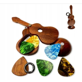    5-teiliges Gitarrenplektrum mit handgefertigtem Organizer als Geschenk