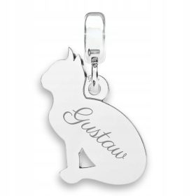    Charm mit einem Katzenanhänger aus Silber 925 mit IHRER GRAVUR als Geschenk. 925
