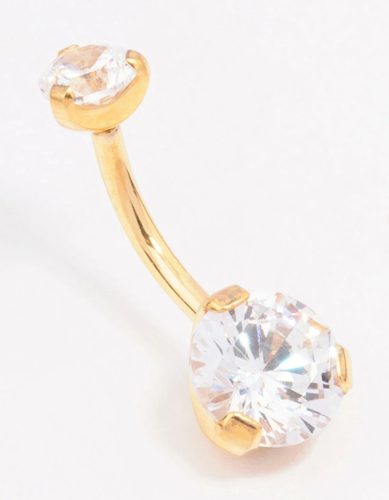  Lovisa – Nabelring aus vergoldetem Chirurgenstahl mit doppeltem Zirkonia