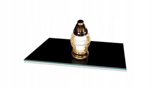  Glassockel für BLUMENKERZEN. Glas für FRIEDHOF Monument 52x40 SCHWARZ