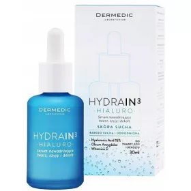  Dermedic Hydrain3 Hialuro: Intensiv Feuchtigkeitsspendendes Serum für Gesicht, Hals und Dekolleté, 30 ml