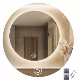    LED-SPIEGEL 100 cm TOUCH RUND KREIS MIT TOUCH-SCHALTER FREESIA