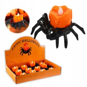   LED-SPINNENLICHTER, SPINNEN, HALLOWEEN-DEKORATION, ORNAMENT, LED-KERZEN, SET MIT 12 STÜCK
