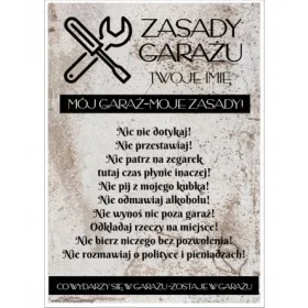    GARAGE RULES Bild im A4-Rahmen, Geschenk für Papa, Vater, Freund, Ehemann