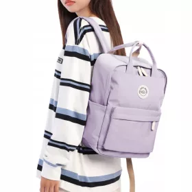  Schulrucksack mit mehreren Fächern. Lilatöne