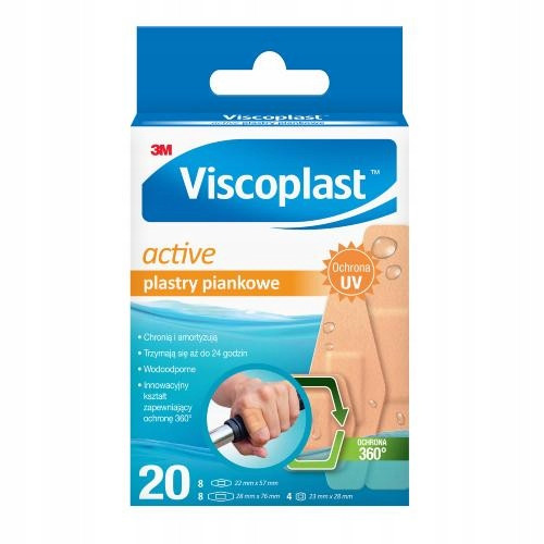  Viscoplast Active Foam Pflaster, 3 Größen, 20 Stk