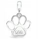  Charms Hund Katze Pfote Silber 925 Gravur Perlenanhänger als Geschenk (925)