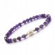  Amethyst-Armband, Naturstein-Gummiband, facettiert, 4 mm