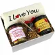  VALENTINSTAG-GESCHENKSET BESTICKTES HANDTUCH, HONIG-TEE-SÜSSIGKEITEN