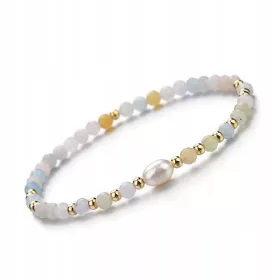  Morganit-Armband, Naturstein, Gummiband, facettiert, 4 mm