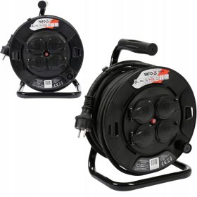  Yato-Rollenverlängerungskabel 20 m, 4 Stück, schwarz