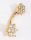  Lovisa – Nabelring aus vergoldetem Titan, Barbell-Blumenpiercing