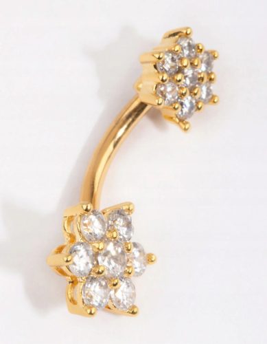  Lovisa – Nabelring aus vergoldetem Titan, Barbell-Blumenpiercing