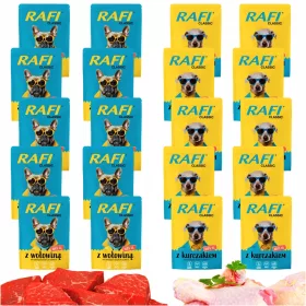    Rafi Dolina Noteci Nassfutter für Hunde, Vitamine, Hühnerbeutel, 400 g