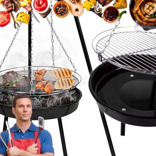  GRILL DREIBEIN KAMIN 2in1 Garten HÄNGEND GROSS