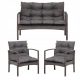  3ER SET GARTENKISSEN für Rattanmöbel, Kissen für Sessel, Sofas