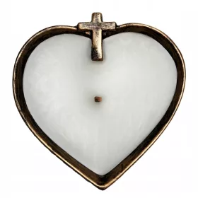  Kerze mit offenem Herzen. Keramik. Neues Muster. Silber