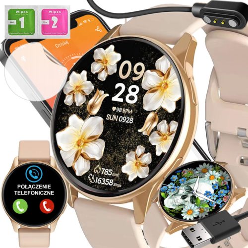  Smartwatch POLNISCHES MENÜ ANRUFE SPORT SMARTWATCH DAMEN-PROFI-UHR