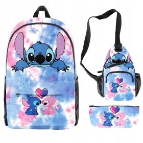    STICH SCHULRUCKSACK-SET BLEISTIFTTASCHE 3IN1, Lilo und Stitch, Mehrfarbig