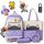 Vielseitiger Schulrucksack für Mädchen - Katzenmotiv, inklusive Zubehör 5-in-1 Set