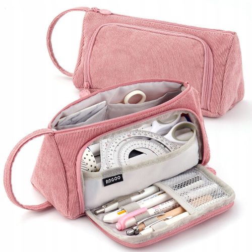  Großes Federmäppchen mit drei Fächern, 3-in-1-Kosmetiktasche