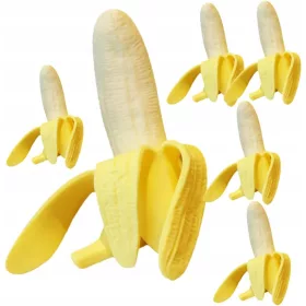    6 Stück simuliertes Peeling-Bananen-weiches, flexibles, lustiges Spielzeug