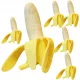  6 Stück simuliertes Peeling-Bananen-weiches, flexibles, lustiges Spielzeug