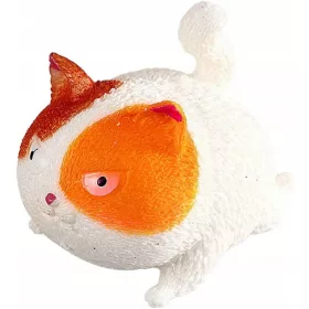    Kawaii Mochi Tierspielzeug: Weicher Ball in Form einer wütenden Katze